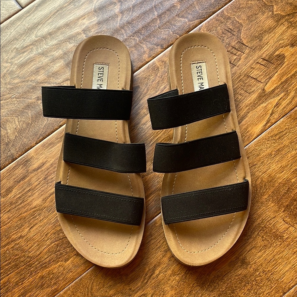Steve Madden Black Slide Sandals